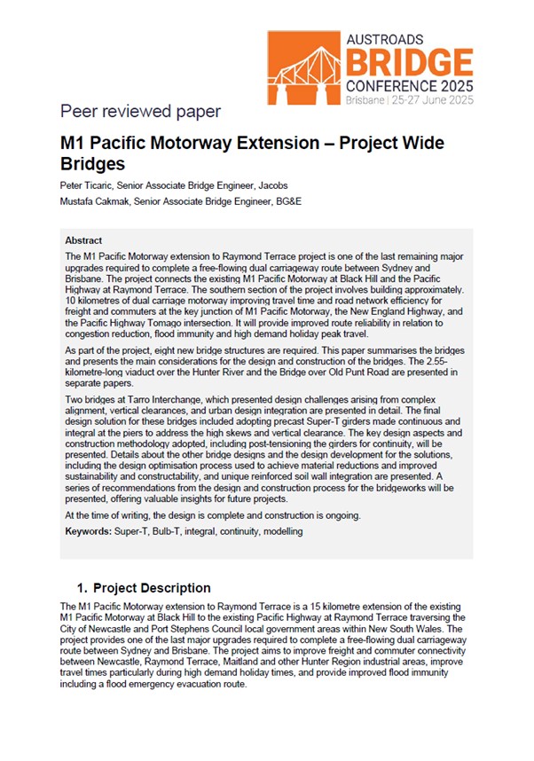 Cover of M1 Pacific Motorway Extension – Project Wide Bridges