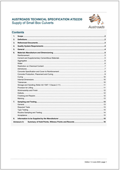 Cover of Supply of Small Box Culverts