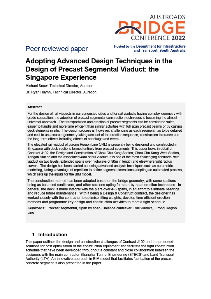 Cover of Adopting Advanced Design Techniques in the Design of Precast Segmental Viaduct: the Singapore Experience