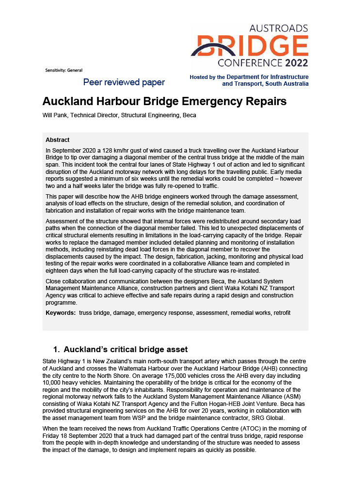 Cover of Auckland Harbour Bridge Emergency Repairs