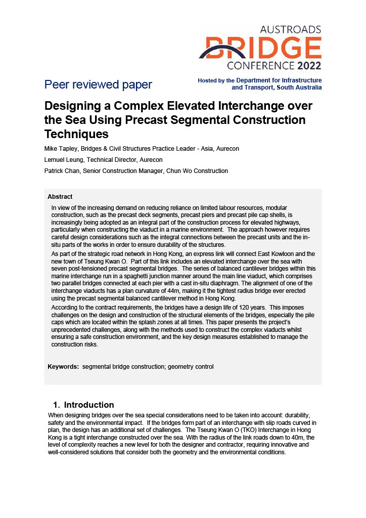 Cover of Designing a Complex Elevated Interchange over the Sea Using Precast Segmental Construction Techniques