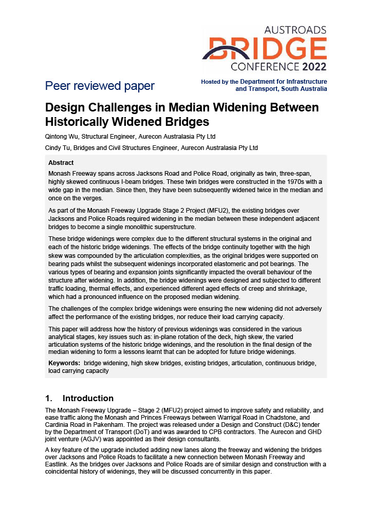 Cover of Design Challenges in Median Widening Between Historically Widened Bridges