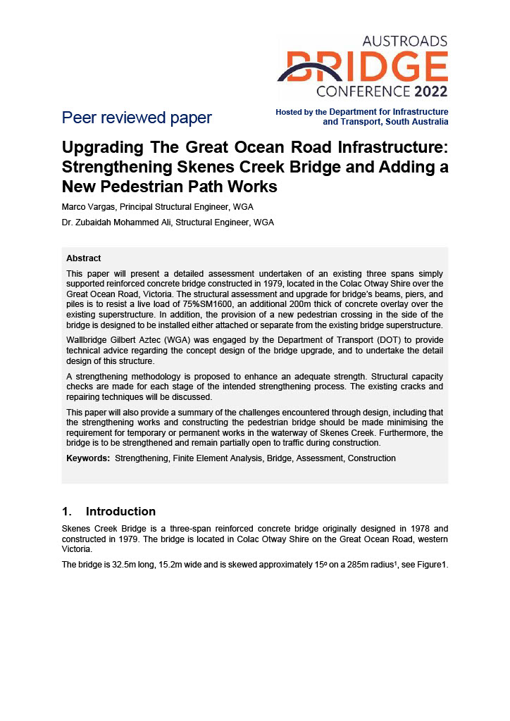 Cover of Upgrading The Great Ocean Road Infrastructure: Strengthening Skenes Creek Bridge and Adding a New Pedestrian Path Works