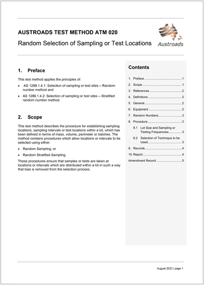 Random Selection of Sampling or Test Locations