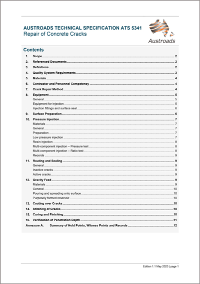Cover of Repair of Concrete Cracks