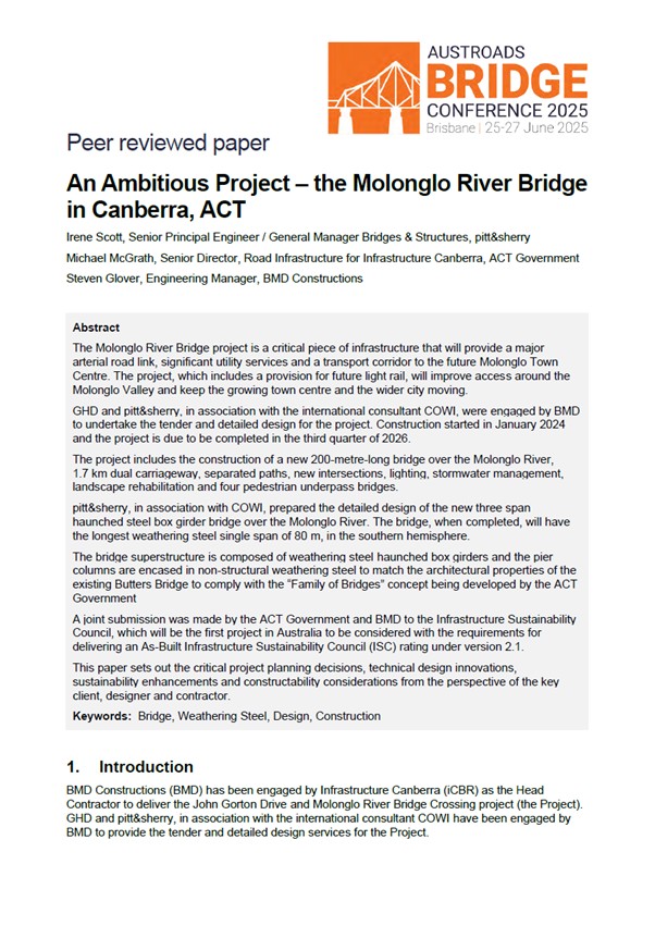 Cover of An Ambitious Project – the Molonglo River Bridge in Canberra, ACT