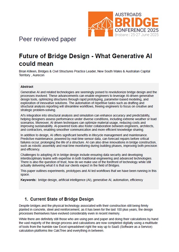 Cover of Future of Bridge Design – What Generative AI Could Mean
