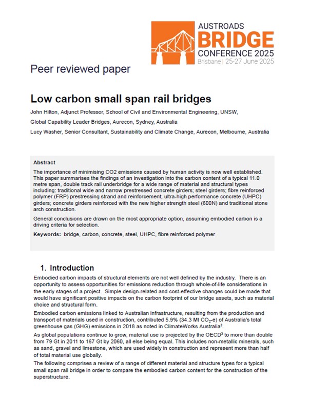Cover of Low Carbon Small Span Rail Bridges