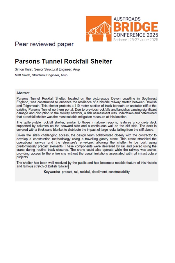 Cover of Parsons Tunnel Rockfall Shelter