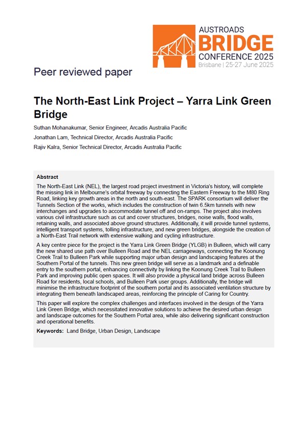 Cover of The North-East Link Project – Yarra Link Green Bridge
