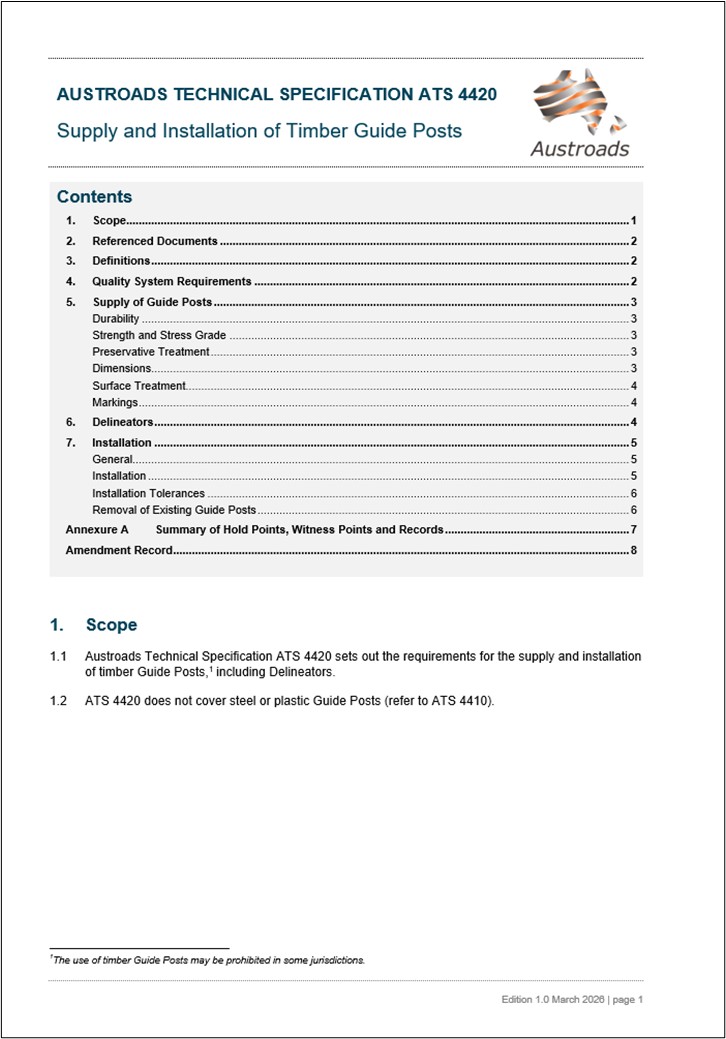 Cover of Supply and Installation of Timber Guide Posts