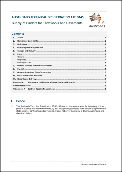 Cover of Supply of Binders for Earthworks and Pavements