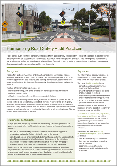 Cover of Harmonising Road Safety Audit Practices