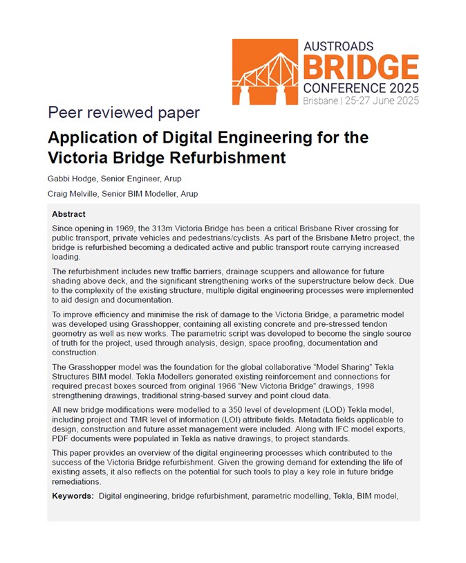 Cover of Application of Digital Engineering for the Victoria Bridge Refurbishment