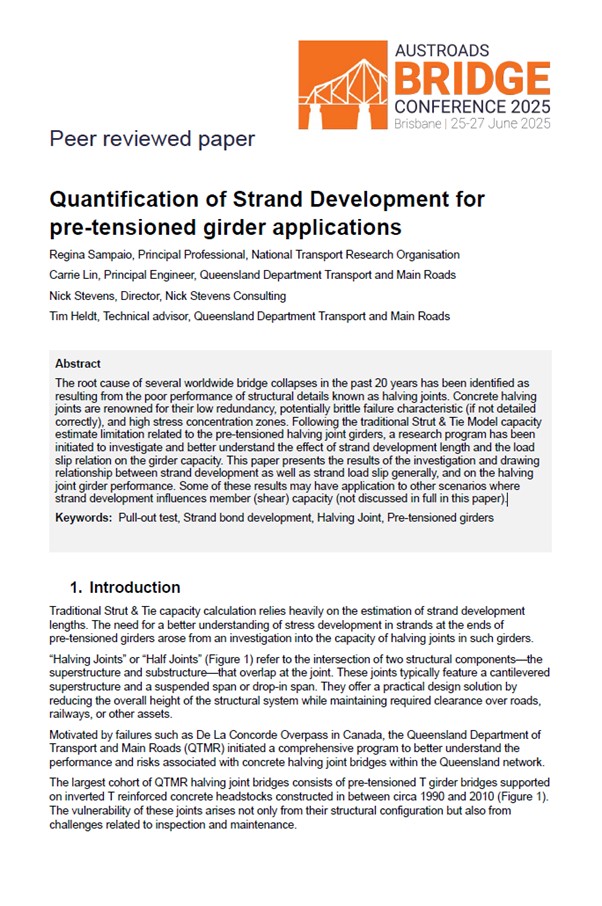 Cover of Quantification of Strand Development for Pre-tensioned Girder Applications