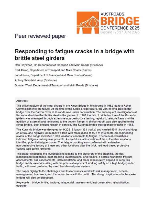 Cover of Responding to Fatigue Cracks in a Bridge with Brittle Steel Girders