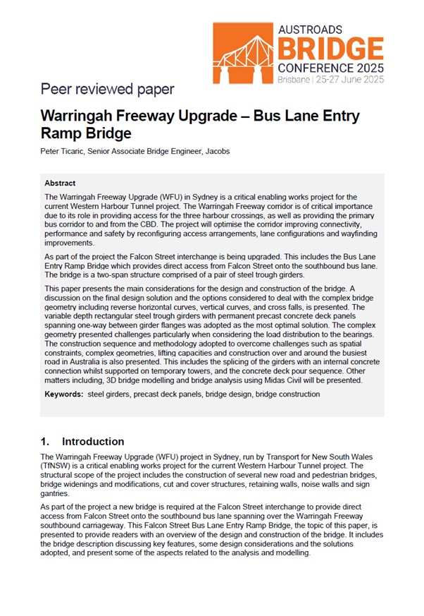 Cover of Warringah Freeway Upgrade – Bus Lane Entry Ramp Bridge