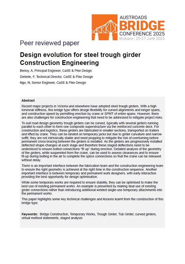 Cover of Design Evolution for Steel Trough Girder Construction Engineering