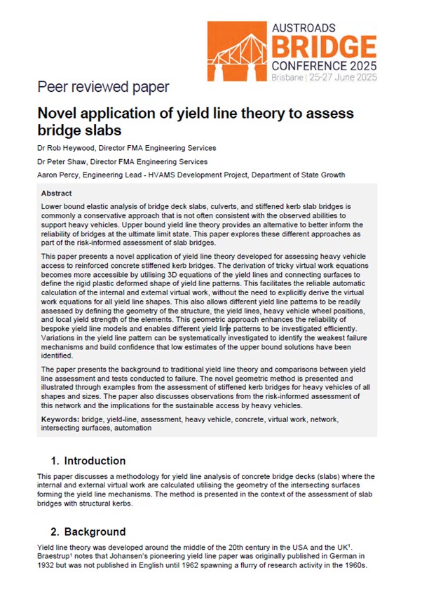 Cover of Novel Application of Yield Line Theory to Assess Bridge Slabs