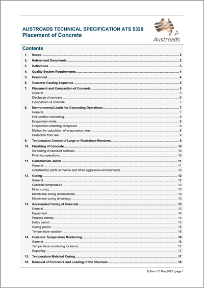 Cover of Placement of Concrete