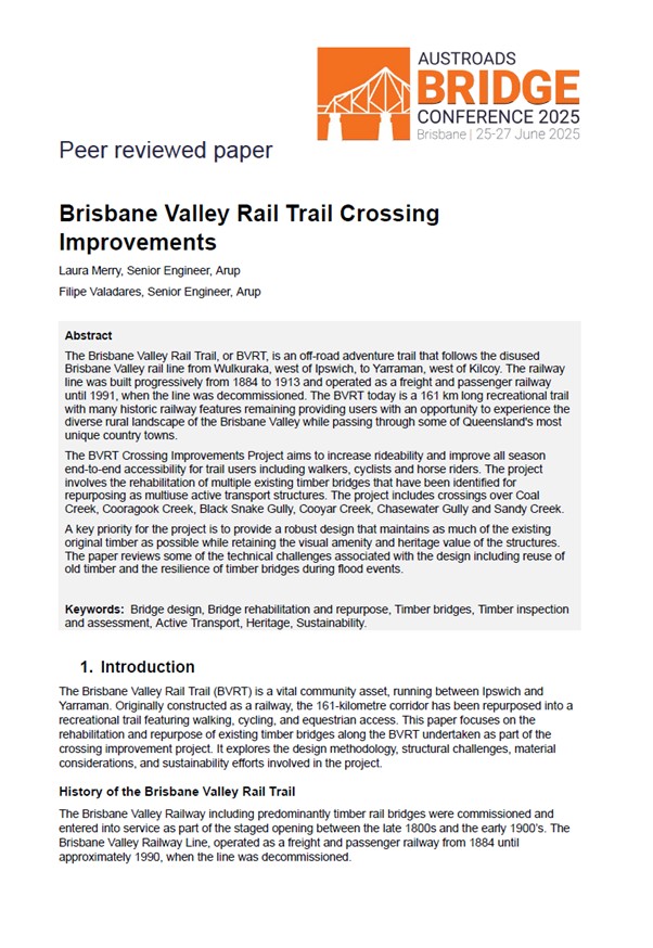 Cover of Brisbane Valley Rail Trail Crossing Improvements