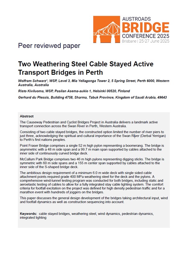 Cover of Two Weathering Steel Cable Stayed Active Transport Bridges in Perth