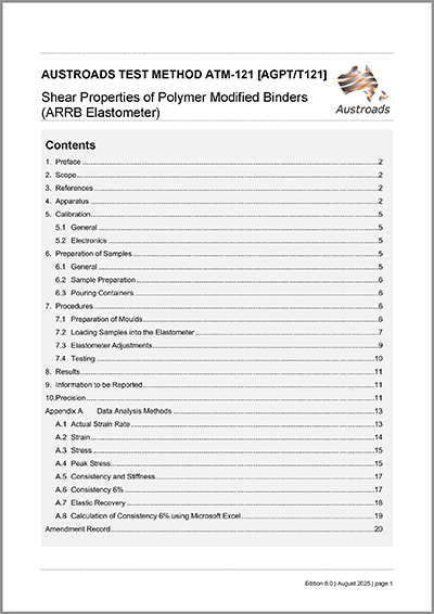 Cover of Shear Properties of Polymer Modified Binders (ARRB Elastometer)
