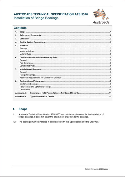 Cover of Installation of Bridge Bearings