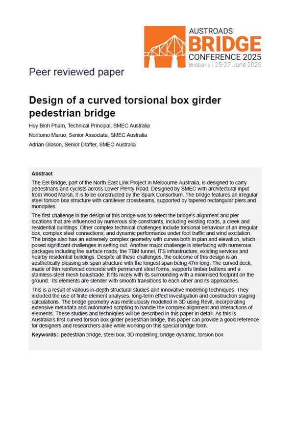 Cover of Design of a Curved Torsional Box Girder Pedestrian Bridge