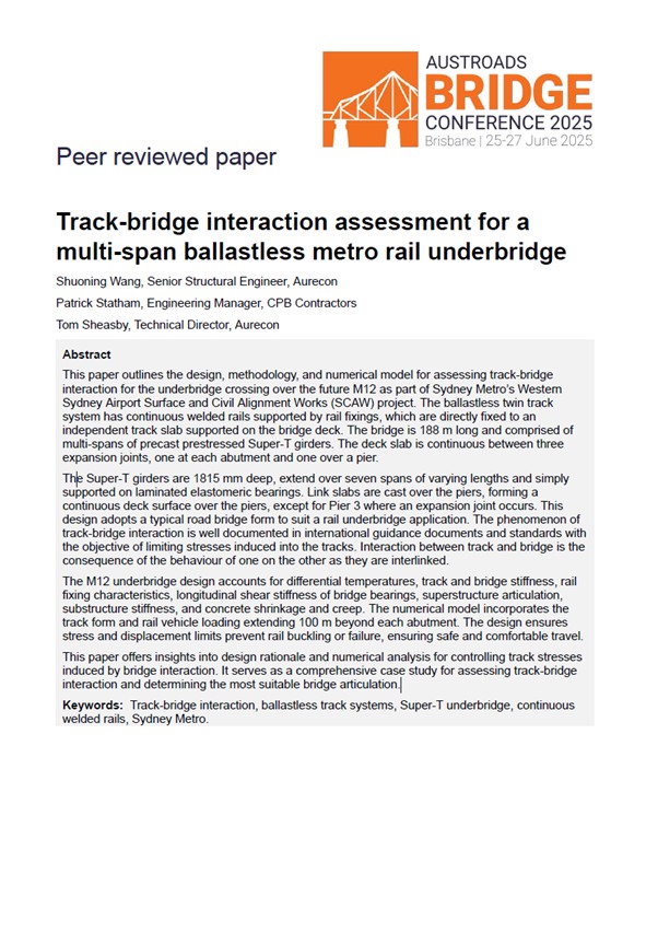 Cover of Track-Bridge Interaction Assessment for a Multi-Span Ballastless Metro Rail Underbridge