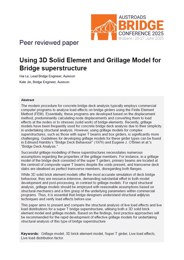 Cover of Using 3D Solid Element and Grillage Model for Bridge Superstructure