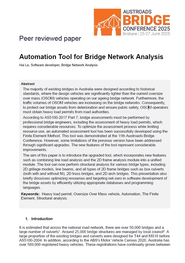 Cover of Automation Tool for Bridge Network Analysis