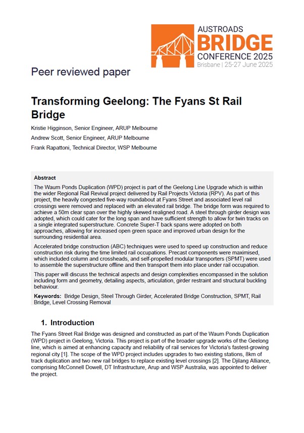 Cover of Transforming Geelong: The Fyans St Rail Bridge