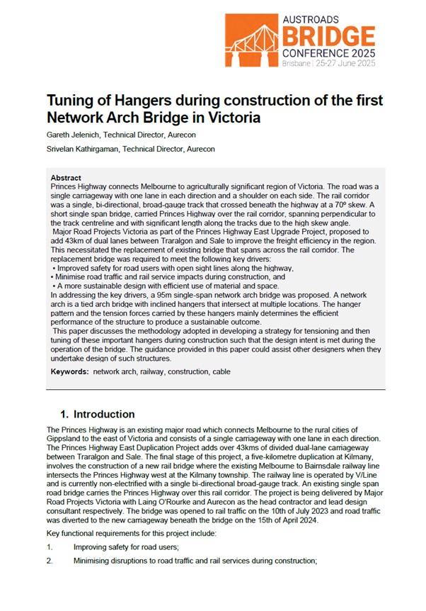 Cover of Tuning of Hangers During Construction of the First Network Arch Bridge in Victoria