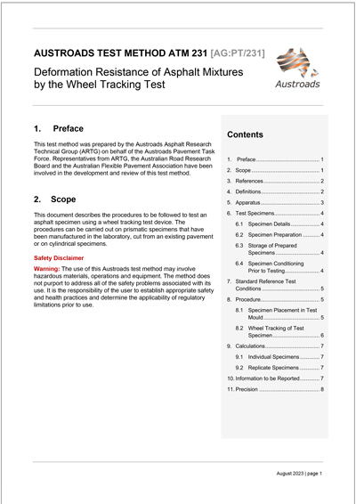 Cover of Deformation Resistance of Asphalt Mixtures by the Wheel Tracking Test