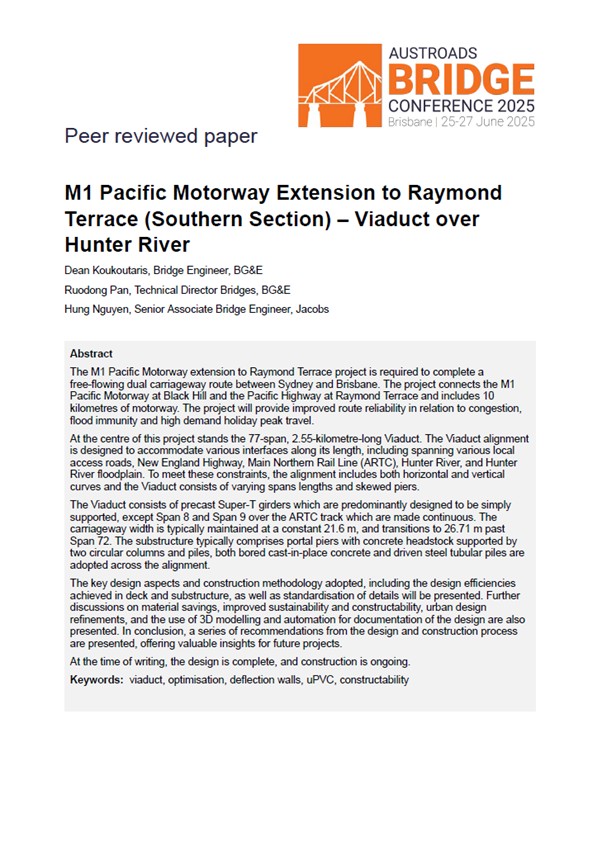 Cover of M1 Pacific Motorway Extension to Raymond Terrace (Southern Section) – Viaduct Over Hunter River