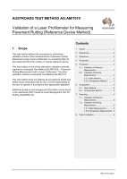 Cover of Validation of a Laser Profilometer for Measuring Pavement Rutting (Reference Device Method)