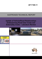 Cover of Update of Vehicle/Road Relationships Underpinning Road User Costs and Externality Costs