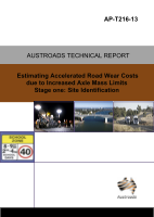 Cover of Estimating the Cost of Accelerated Road Wear due to Increased Axle Mass Limits - Stage one: Site Identification
