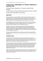 Cover of Structural Assessment of Freight Bridges in Queensland