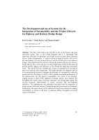 Cover of The Development and use of Systems for the Integration of Sustainability into the Project Lifecycle for Highway and Railway Bridge Design