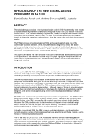 Cover of Application of The New Seismic Design Provisions in AS 5100