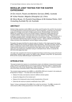 Cover of Modular Joint Testing for the Hunter Expressway