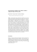 Cover of Experimental investigation of the effective width of composite bridges with dry joints