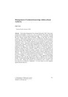 Cover of Management of Technical Knowledge within a Road Authority