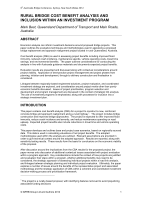 Cover of Rural Bridge Cost Benefit Analysis and Inclusion Within an Investment Program