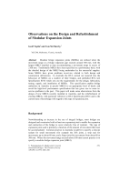 Cover of Observations on the Design and Refurbishment of Modular Expansion Joints