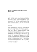 Cover of Potential Re-coating Treatment for Inorganic Zinc Silicate Coating