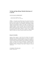 Cover of Testing and Specifying Chloride Resistance of Concrete