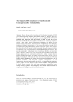 Cover of The Impacts of Compliance to Standards and Consequences for Sustainability